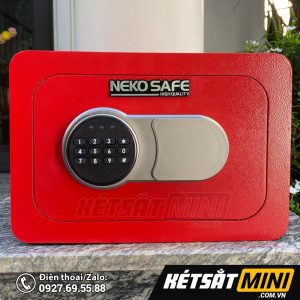 Két sắt mini điện tử NS20 màu đỏ.
