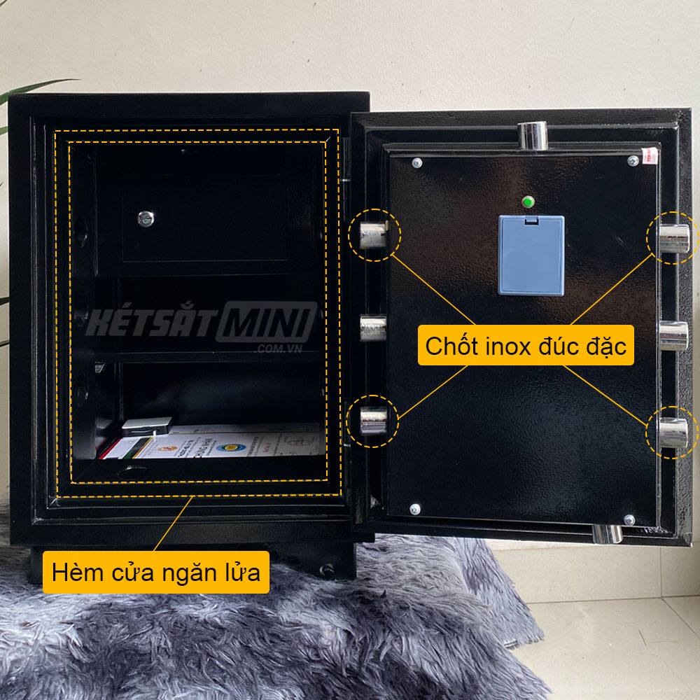 Chốt inox đúc đặc và hèm ngăn lửa của VT150 màu đen. Chốt inox đúc đặc và hèm ngăn lửa của VT150 màu đen.