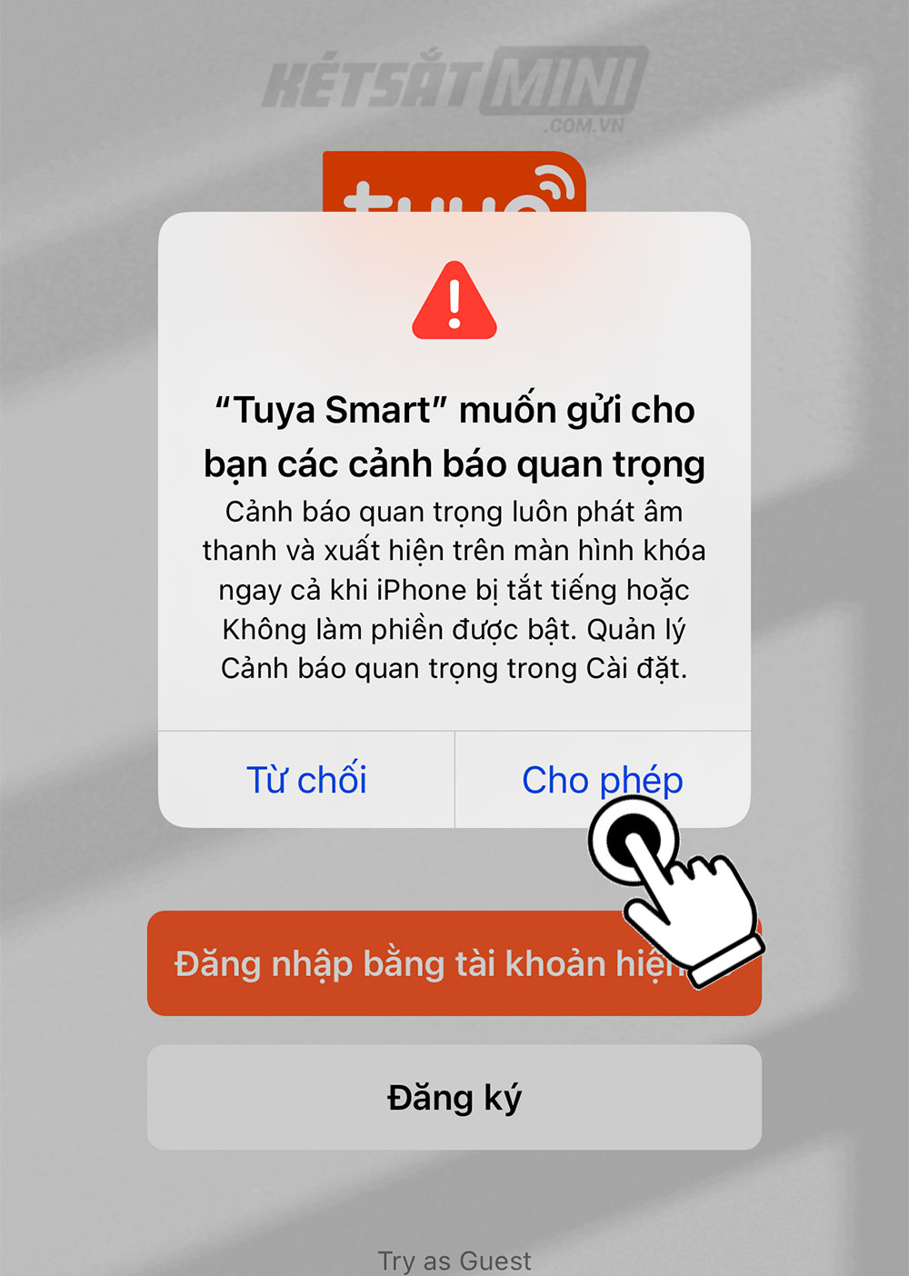 Cho phép gửi các thông báo quan trọng. Cho phép gửi các thông báo quan trọng.